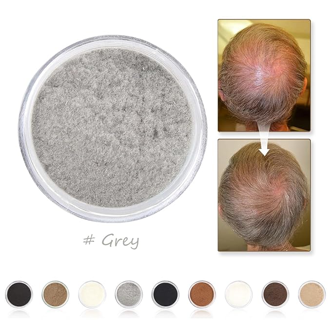 Hair Fibers for Thinning Hair for Women All-Natural Hair Building Fibers 0.98 Oz Hair Volume Powder Bald Spot Cover Up for Men & Women (Gray)-VivaGrace Women