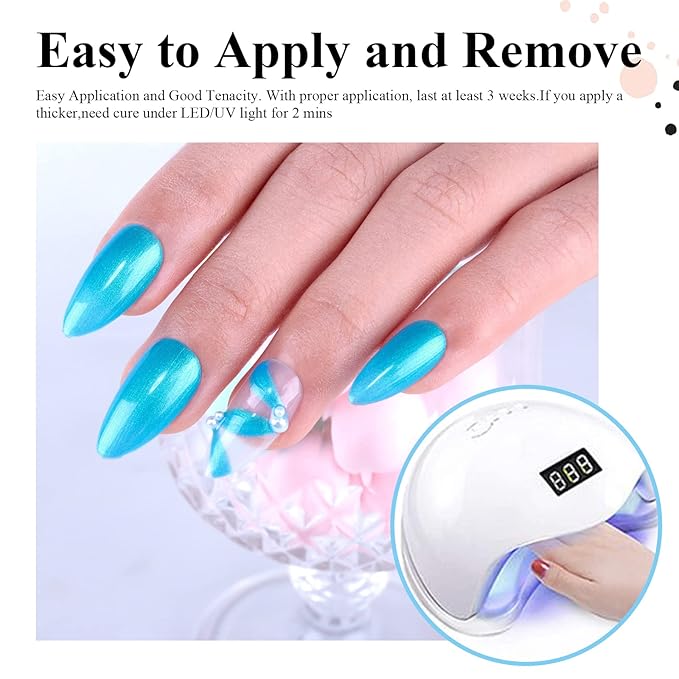 Imtiti Pearl Neon Gel Nail Polish, 1 Pcs 15ml Neon Blue Color Soak Off LED Long-Lasting Nail Gel Polish Nail Art Starter Manicure Salon DIY at Home, 0.5 Fluid Ounces