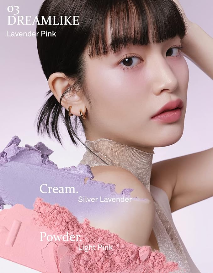 hince True Dimension Layering Cheek - Cream & Pressed Powder 2 Different Shades & Textures - Silky Seamless Long Lasting Blush Makeup - Muted Beige & Elegant Rose Beige (1, DREAMLIKE, L003)-VivaGrace Women