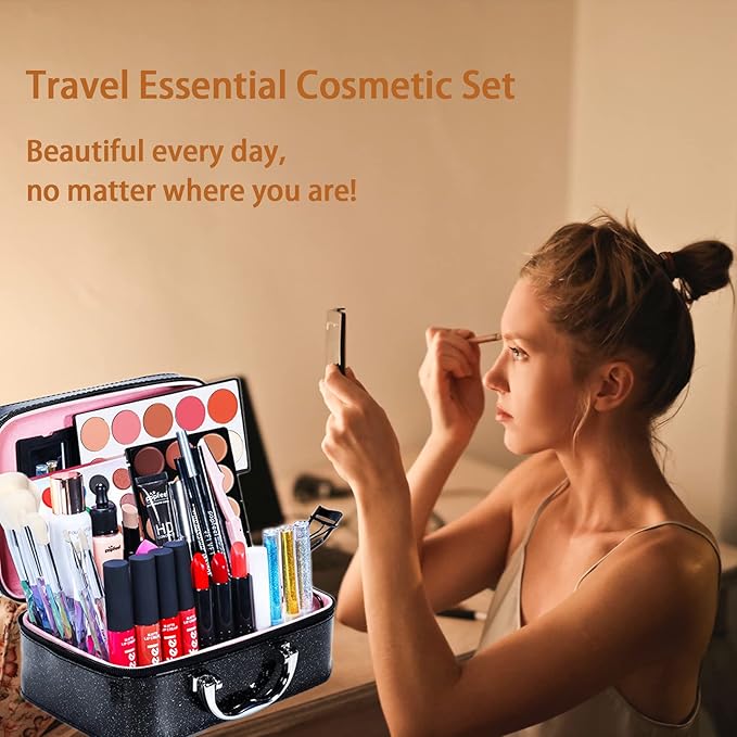 All-in-one Professional Makeup Set for Beginners or teen girls, Cosmetic-Gift for Women -Include Makeup Brush Set, Eyeshadow Palette, Eyebrow Pencil, Mascara, Concealer, Lip Gloss Set -014-VivaGrace Women