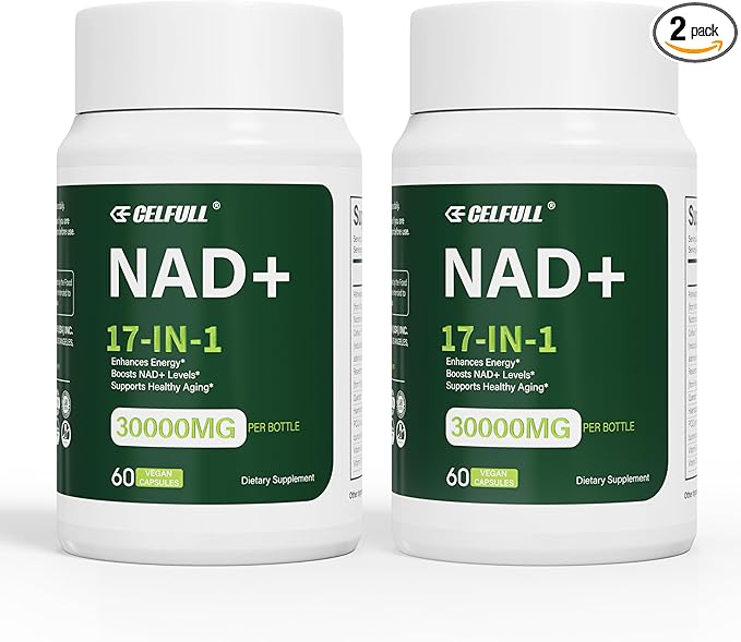 CELFULL NADH Supplement NAD+ with Resveratrol,Nicotinamide Riboside,NAD+ Boosting Supplement for Anti Aging Cellular Energy &Stamina-2Pack-VivaGrace Women