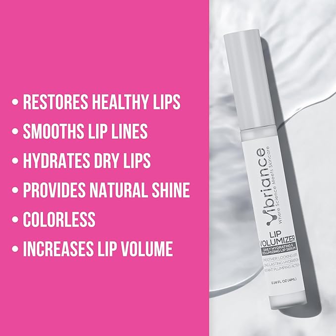 Vibriance Hydrating Lip Volumizer - Plumping Lip Gloss with Hyaluronic Acid - Lip Plumper Smooths Lines and Wrinkles | 0.14 fl oz (4 ml)-VivaGrace Women