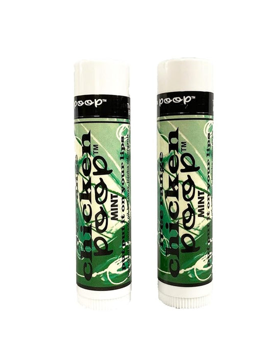 Chicken Poop Lip Balm Simone Chickenbone Mint Duo Moisturizer for Dry Chapped Lips, 0.15 oz, Pack of 2-VivaGrace Women