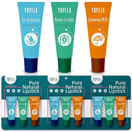 Lip Sunscreen Moisturizing and Repair Package SPF 30 - Summer Long Lasting Moisturized, Smooth and Repaired Lips - 3 Flavors (Pack of 9: 3 moisturizing+ 3 repairing+ 3 SPF) Mother's Day Gifts-VivaGrace Women
