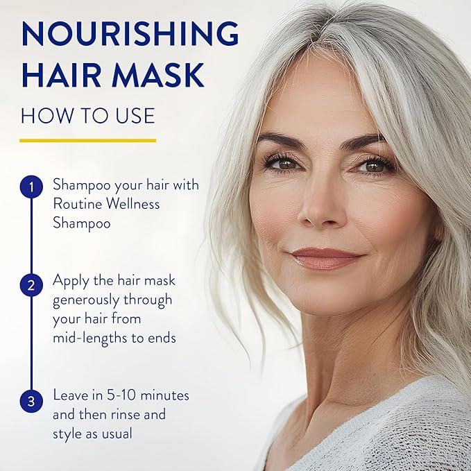Routine Wellness Deep Conditioning Hair Mask for Dry Damaged Hair - Hydrating, Moisturizing Repair Treatment - Promotes Fullness - Unscented 8oz-VivaGrace Women