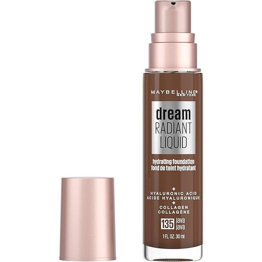 Maybelline Dream Radiant Liquid Medium Coverage Hydrating Makeup, Lightweight Liquid Foundation, Java, 1 Count-VivaGrace Women
