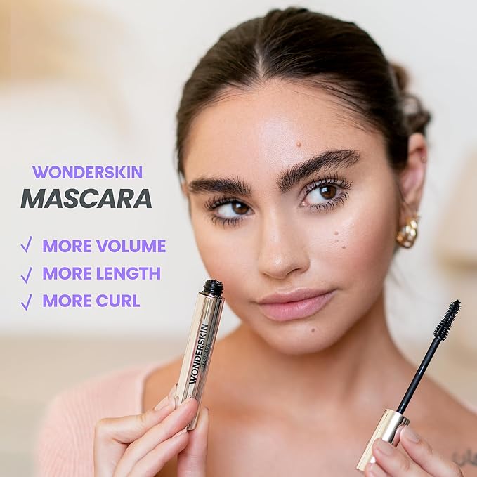 Wonderskin Mascara - Black Mascara for Volume, Length, and Curl - Lengthening, Volumizing & Smudge Proof Lash Makeup-VivaGrace Women