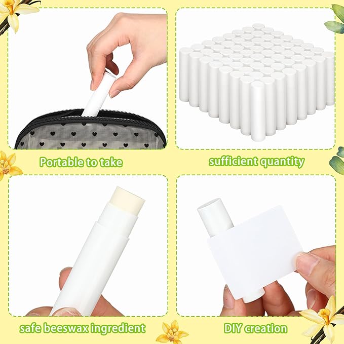 Demissle 150 Pcs Unlabeled Lip Balm Bulk Chapped Stick Blank Mini Lip Balm Gifts Moisturizing Lip Balms Favors for Women Homeless Wedding Bridal Shower Favors Baby Shower Guests Favors(Vanilla)-VivaGrace Women