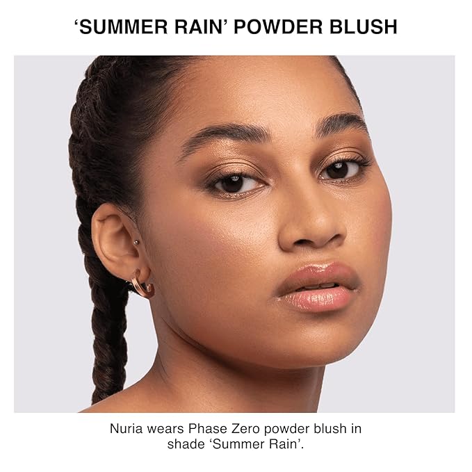 Makeup Powder Blush for cheeks | "Summer Rain" | 4g / 0.141oz | Cruelty-Free, Vegan, Clean Beauty | Buildable & Blendable for Natural, Healthy Glow | Coral, Peach & Golden Hues-VivaGrace Women