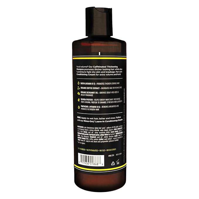 Barrel and Oak - Caffeinated Thickening Shampoo, Biotin Shampoo, Hair Care for Men, Strengthens & Hydrates, Biotin for Thicker Hair, Essential Oil-Based Scent, Vegan (Coffee & Citrus, 16 oz)-VivaGrace Women
