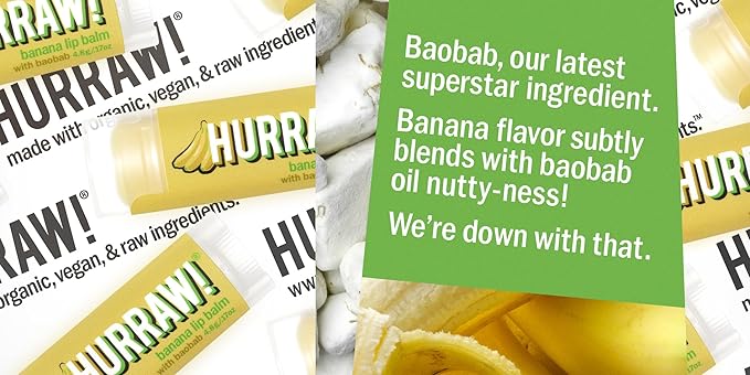 Hurraw! Banana, Apple, Pineapple Lip Balms, 3 Pack Bundle: Organic, Certified Vegan, Cruelty and Gluten Free. Non-GMO, 100% Natural. Bee, Shea, Soy & Palm Free. Made in USA-VivaGrace Women