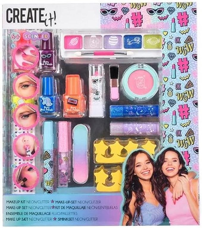 Neon and Glitter Makeup Set - 17 Pieces-VivaGrace Women