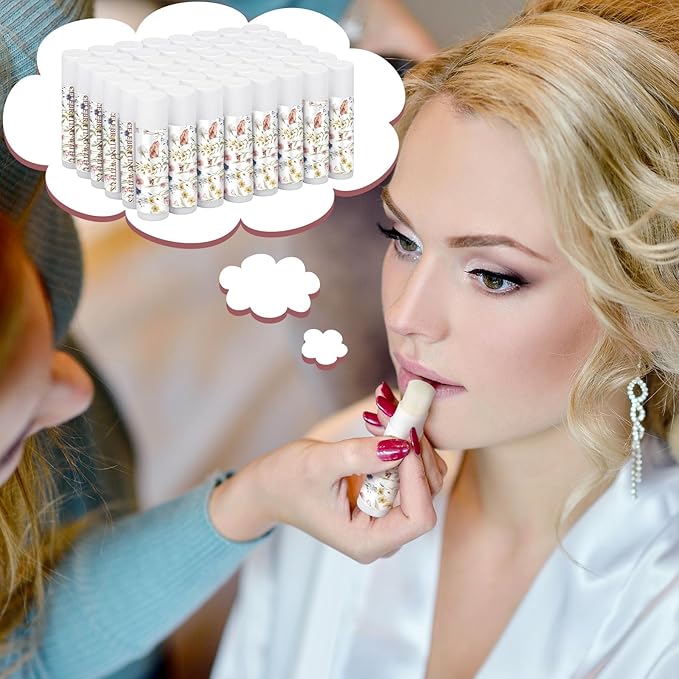 Dunzy 50 Pack Wildflower Party Baby Shower Favors Bulk Lip Balms Gifts Wedding Bridal Shower Favors Small Thank You Appreciation Gifts for Guests Women Employees Teachers Coworker Staff-VivaGrace Women