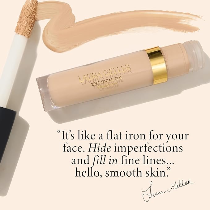 LAURA GELLER NEW YORK The Ideal Fix Concealer - Golden Medium - Buildable Medium to Full Coverage Liquid Concealer - Covers Under Eye Dark Circles & Blemishes - Long-Lasting-VivaGrace Women