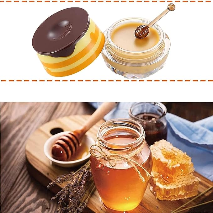 2PCS Honey Balm Lip Balm, Lip Masks for Dry and Cracked Lips with Brush, Lip Exfoliator & Moisturizer, Reduces Lips Lines & Lightens Lips, Anti-Wrinkle, Aging-VivaGrace Women