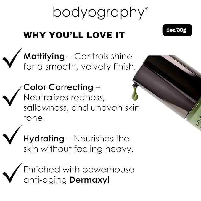 BODYOGRAPHY - Foundation Primer (Clear): Flawless Anti-Aging Salon Makeup Primer w/Vitamin E, A, Jojoba, Grapeseed Oil | Control Shine | Gluten-Free, Cruelty-Free, 1 oz.-VivaGrace Women