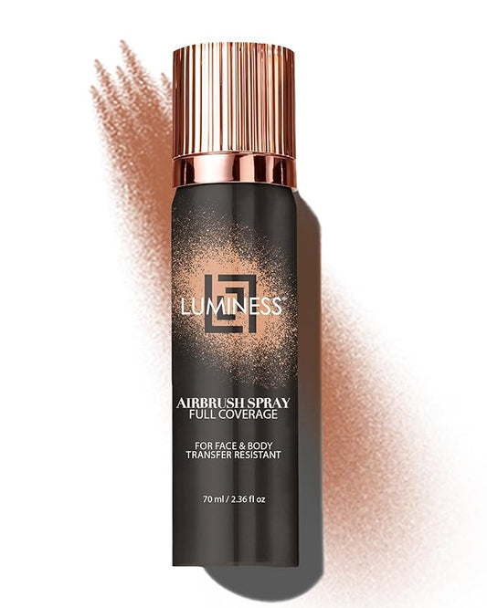 LUMINESS Spray Airbrush Foundation Makeup, Light Deep Shade 120 - Lightweight, Full Coverage Foundation for Face, Neck, & Body - Concealer for Seamless Blending, Natural-Looking Finish, 2.36 fl oz-VivaGrace Women