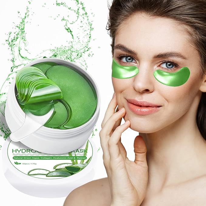 Aloe Veoe Eye Patches,Hydrogel Under Eye Masks for Dark Circles,Anti Wrinkle Treatment,Under Eye Gel Pads,Eye Mask for Puffy Eyes, Skincare,Hydrating | 60 Pieces/30 Pairs-VivaGrace Women