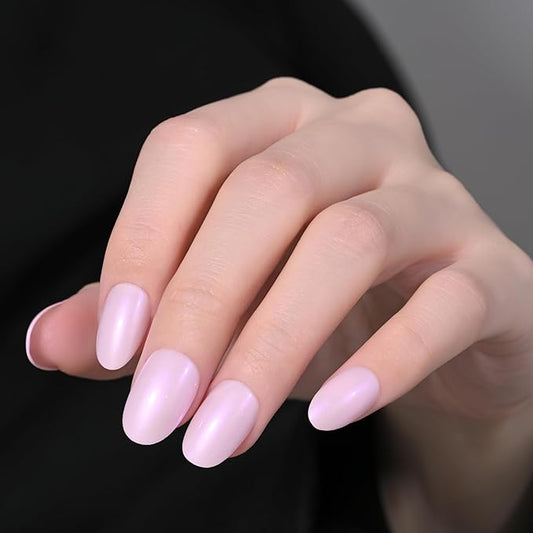 Aurora Purple Pink Press On Nails Short Almond 24 Pcs, Designer Reusable Acrylic Fake Nails with Glue, Glossy Soft Gel Nails Wedding and Party, Stick On Glue On Nails, Nial for Women Gift