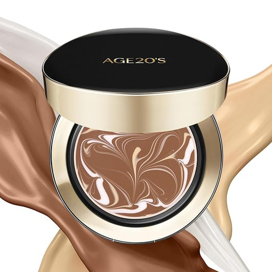 AGE20'S Signature Essence Pact SPF 50+ | Pack of 1 | 35N CAPPUCCINO | Cream Foundation, Dewy Finish, Natural Coverage | Korean Cushion Foundation-VivaGrace Women