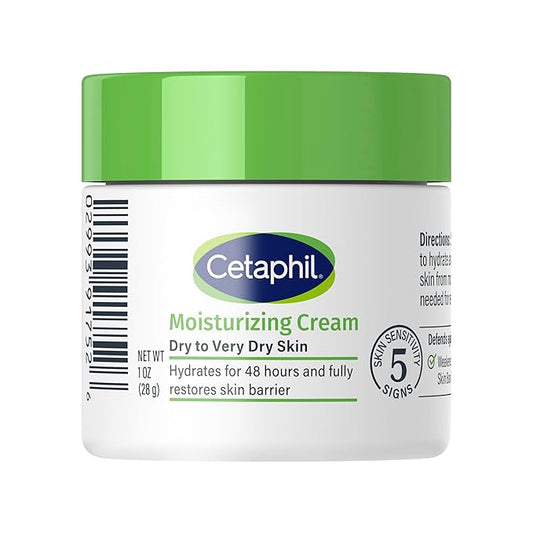 Cetaphil Face & Body Moisturizer, Hydrating Moisturizing Cream for Dry to Very Dry, Sensitive Skin, NEW 1 oz 12 Pack, Fragrance Free, Non-Comedogenic, Non-Greasy-VivaGrace Women