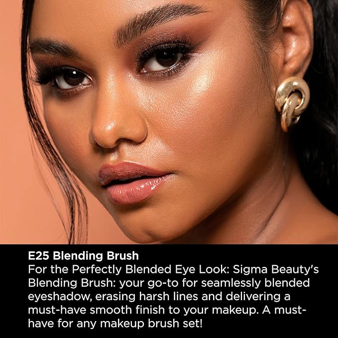 Sigma Beauty Professional E25 Eyeshadow Blending Brush – Professional Eyeshadow Brush for Seamless Eyeshadow Blending, Softens Dramatic Edges & Harsh Lines for a Well Blended Effect (1 Brush)-VivaGrace Women