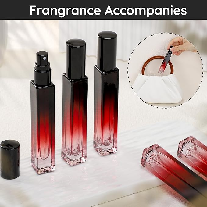 Segbeauty 5 Packs Perfume Bottles Empty, 10ML Refillable Portable Cologne Sprayer, Glass Spray Bottles for Dispensing Liquid Cosmetic, Mini Travel Size Perfume Atomizer Sample Container for Frangrance-VivaGrace Women