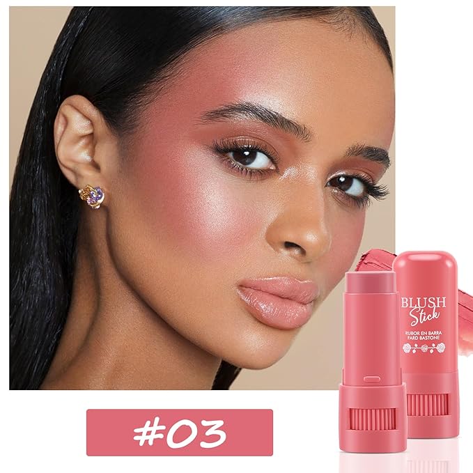 Cream Blush Makeup,Buildable Blush Stick for Cheeks,Matte Finish,Long Wear,Easy Application,Lightweight Multi Stick-VivaGrace Women