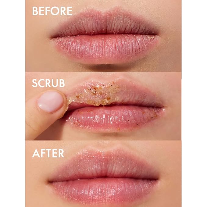 Lanolips Lip Scrub - Natural Lip Exfoliator Made with Lanolin, Vitamin E & Finely Ground Strawberry Seeds - Gentle Sugar Scrub for Healthy, Soft Lips - Strawberry (.35 oz)-VivaGrace Women