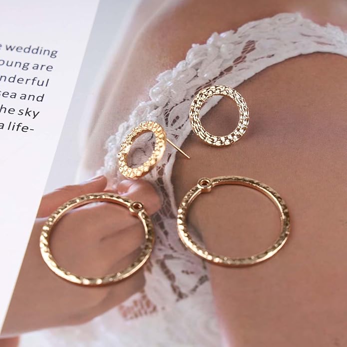 Vintage Crystal Circle Ear Jacket Earrings CZ Hollow Circle Hoop Earrings Gold Circle Earrings Minimalist Geometric Circle Stud Earrings Jewelry for Women-VivaGrace Women