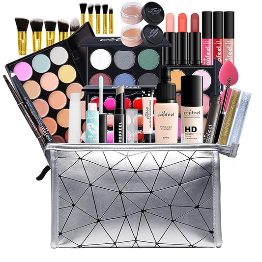 Multi-purpose Makeup Kit All-in-One Makeup Gift Set Colours Mix Eyeshadow Concealer Lip Gloss Pressed Powder and Powder Blusher Cosmetic Makeup Palette Set Kit #094-VivaGrace Women