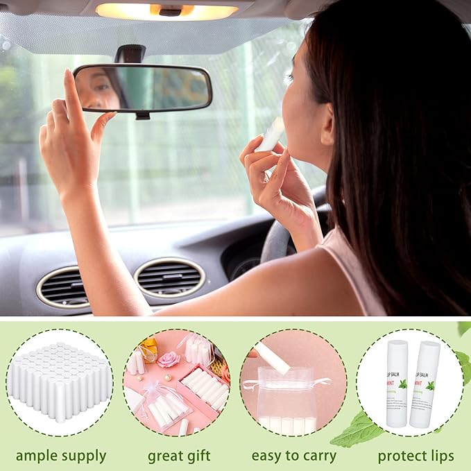 Demissle 150 Pcs Unlabeled Lip Balm Bulk Chapped Stick Blank Mini Lip Balm Gifts Moisturizing Lip Balms Favors for Women Homeless Wedding Bridal Shower Favors Baby Shower Guests Favors(Mint)-VivaGrace Women