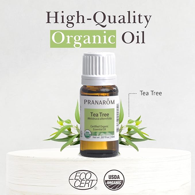 Pranarom USDA Certified Organic Tea Tree Essential Oil (15ml), 100% Pure Undiluted Therapeutic Grade from Zimbabwe for Aromatherapy, Diffuser, Healthy Skin & Hair, Massage, Relaxation-VivaGrace Women