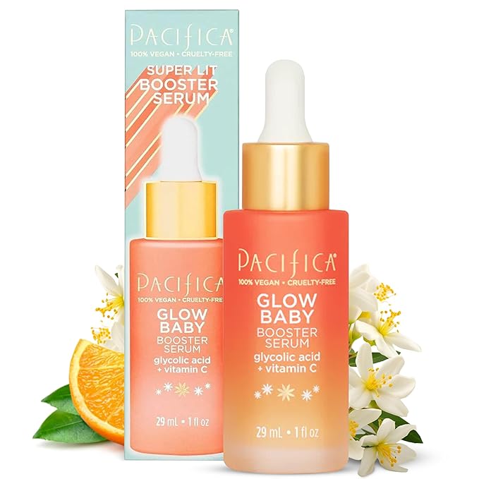 Pacifica Vitamin C Face Serum - Glow Baby Booster Facial Serum - Glycolic Acid Serum For Face - Dark Spot Corrector Anti Aging Brightening - Dermatologist Tested, Fragrance Free, Clean Skin Care Vegan-VivaGrace Women