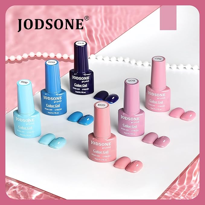 JODSONE 32 Colors Gel Nail Polish Set Same Color Same Bottle No Wipe Base Top Matte Glitter Coat Professional Choice-VivaGrace Women