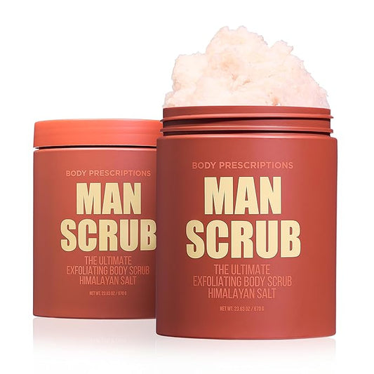 Body Prescriptions Men’s Exfoliating Body Scrub – Ultimate Skin Cleansing Wash in Jar with Twist-Top Lid, For All Skin Types, 21 Ounce (Pack of 2), Himalayan Salt-VivaGrace Women