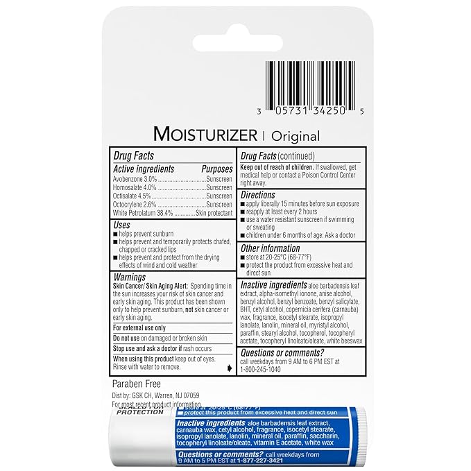 ChapStick Moisturizer 2-in-1 Lipcare 5-Pack (3 SPF 12, 2 SPF 15) – Original Lip Balm with Broad Spectrum SPF, Aloe & Vitamin E, 0.15 Oz Ea-VivaGrace Women