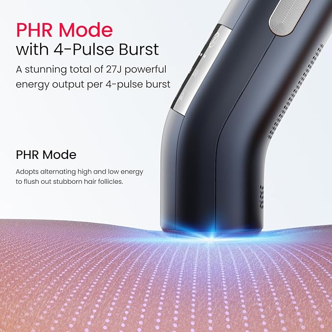 IPL Laser Hair Removal for Men, Dual Lights 100W, 35°F Sapphire Ice-Cooling, Quadruple-Pulse PHR Mode for Stubborn Hair, at Home Hair Removal Device for Armpits, Chest and Leg-VivaGrace Women