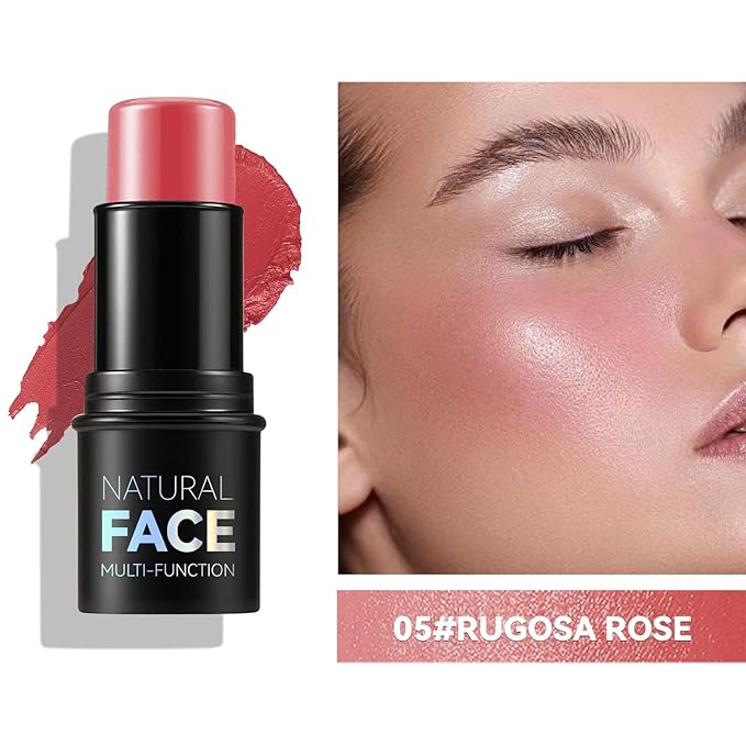3pcs Face Contour Stick Makeup Set, Highlighter Stick Blush Stick Cream Contour Kit with Brush, Contouring Stick for Fair Skin, Concealer Makeup Stick Gift for Beginner Women Teen Girls-VivaGrace Women