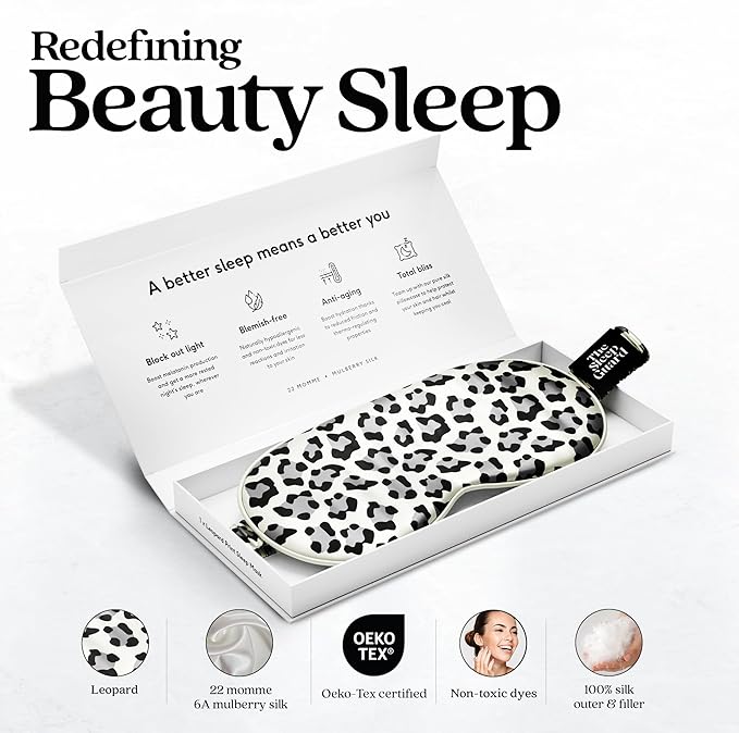 Pure Silk Sleep Mask [100% 6A Mulberry Silk, 22 Momme] Light Blocking Travel Essentials. Eye Masks for Sleeping. Black Oeko-Tex Blindfold. Eye Covers for Men & Women-VivaGrace Women