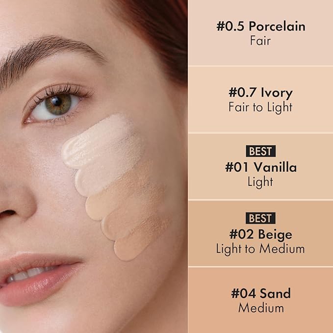 LUNA Long-Lasting Tip Concealer Cover-Fit (#0.5 Proclein) Full Coverage, for Under Eye Dark Circles, Fine Lines, Redness & Discoloration, Korean Makeup 0.26 Fl Oz-VivaGrace Women
