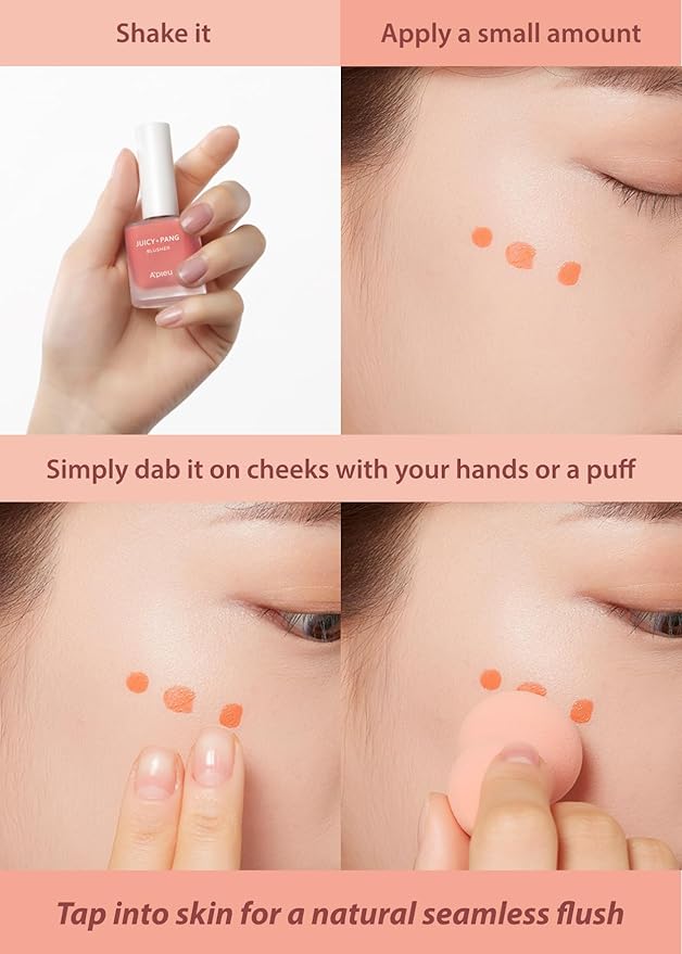 A'PIEU JUICY-PANG WATER BLUSHER (CR02 - Do You Like Persimmon?) Korean Liquid Blush For Cheeks K Beauty Makeup-VivaGrace Women