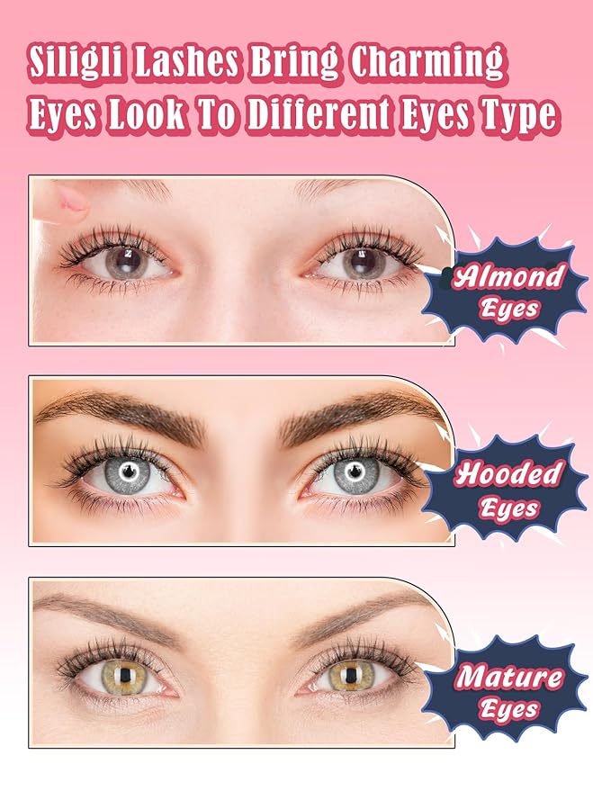 Cat Eyelashes Wispy False Eyelashes Natural 12mm Short Lashes with Thin Band Fake Eyelash 3D Volume Strip Lashes Siligli Eyelash Pack 7 Pair-VivaGrace Women