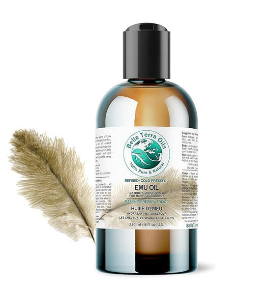Bella Terra Oils - Emu Oil 8 oz - Australian Legacy, Famed for Omega-3, Omega-6 & Omega-9, The Natural Secret to Radiant Skin-VivaGrace Women