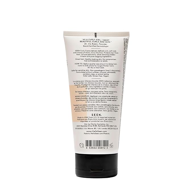 SEEN Curly Creme - Scented - Non-Comedogenic & Sulfate-Free Curl Defining Styling Hair Cream- Reduces Frizz- Heat Protectant- Safe for Sensitive Skin-VivaGrace Women