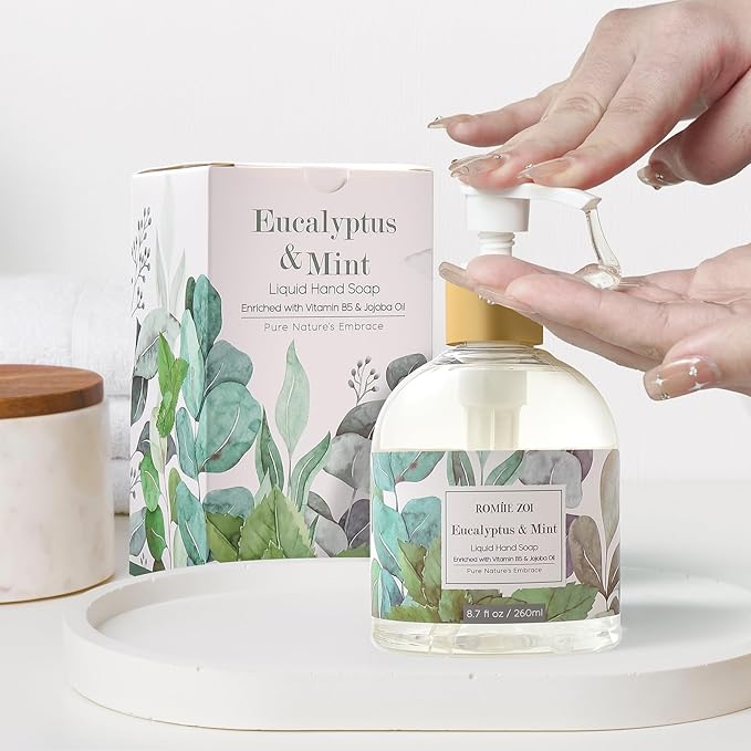 Liquid Hand Soap with Gift Box - Eucalyptus & Mint - 260ml/ 8.7 fl.oz