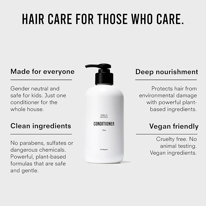 Public Goods Conditioner for Women & Men | Natural Conditioner to Protect & Moisturize Dry Hair | Made with Organic Essential Oils | Sulfate & Paraben Free | Vegan Friendly | 12 Fl Oz Bottle-VivaGrace Women