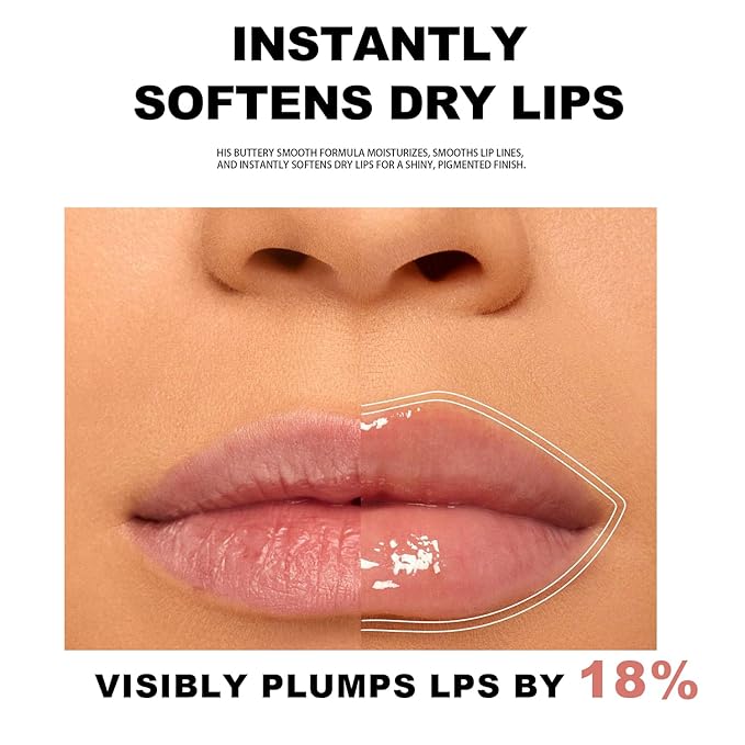 Lip Balm Click Slick, Honey Melting Lip Glow Oil, Moisturizing and Long-lasting Lip Plumper, Non Sticky Lipstick with Coconut Oil (07 Raspberry)-VivaGrace Women