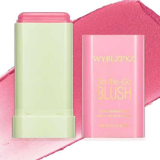 Cream Blush Stick,Multi-Use Makeup Blush Stick,Blendable Long Lasting Waterproof Blush Stick,Soft Tinted Moisturizer Cream Face Blush Makeup Stick for Cheeks & Lips Tint (#01 Shy Pink)-VivaGrace Women