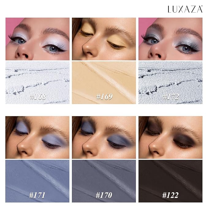 Blue Eyeshadow Stick Makeup 6PCS Set, Metallic Shimmer Matte Cream Eye Shadow Palette Eyeliner Brightener Pencil Crayon - Mermaidcore-VivaGrace Women